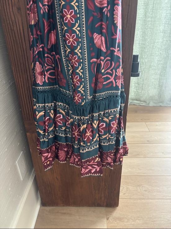 NWT FARM Rio Teal and Pink Floral Midi Dress - Picture 8 of 10